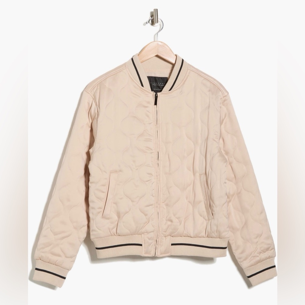 Sanctuary Marilyn Bomber Quilted Jacket Toasted Almond Size XXL